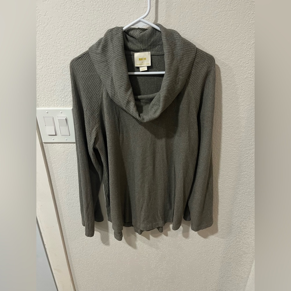 Anthropologie Olive Cowl Neck Sweater